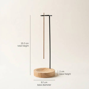 Upside Down Incense Burner | Walnut Holder | Brass Accent
