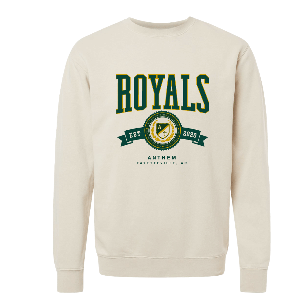 Royals college seal crewneck in Ivory