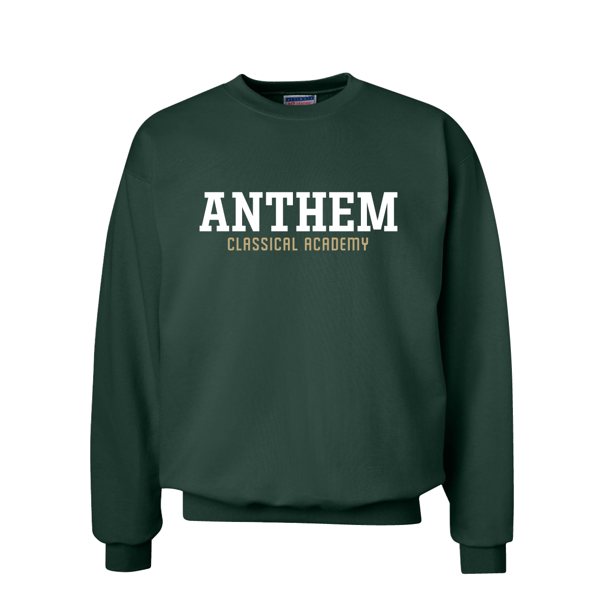Anthem Athletic crewneck in forest green, adult
