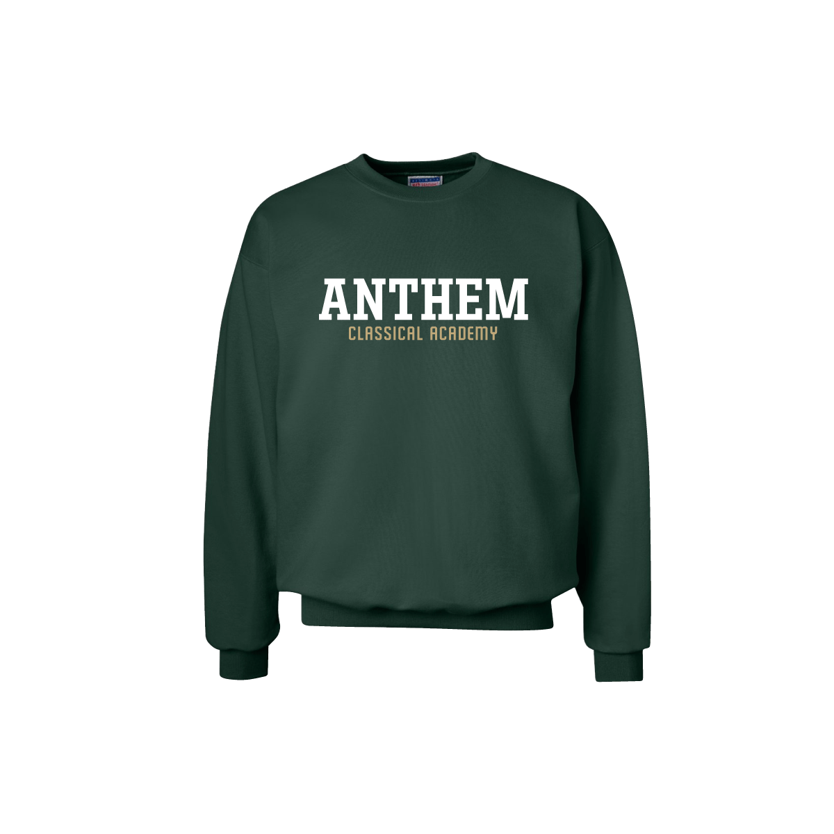 Anthem Athletic crewneck in forest green, youth