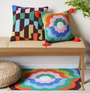 Flip Flop Floral W/Tassels Hook Pillow - Elizabeth Olwen