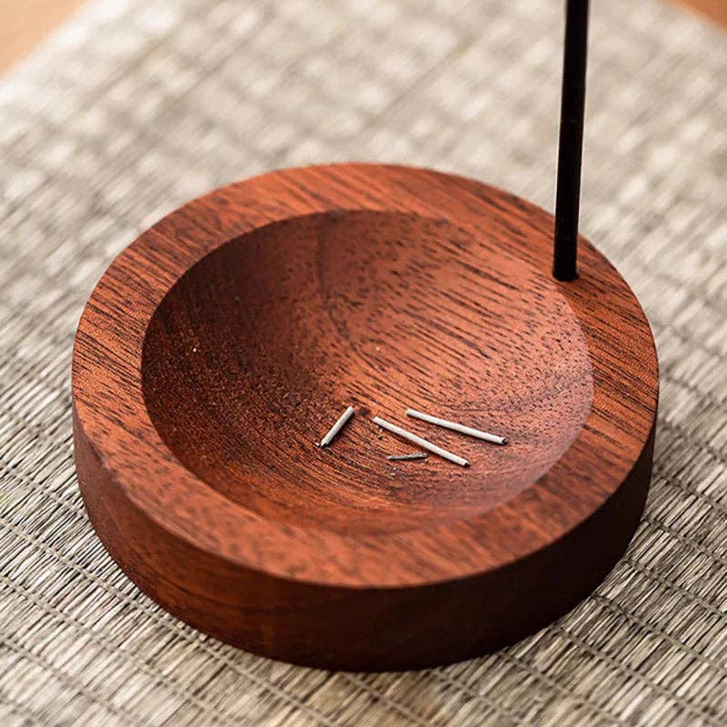 Upside Down Incense Burner | Walnut Holder | Brass Accent