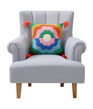 Flip Flop Floral W/Tassels Hook Pillow - Elizabeth Olwen